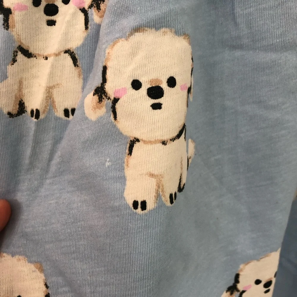 H&M Light Blue Puppy Print Tank Dress 8/10